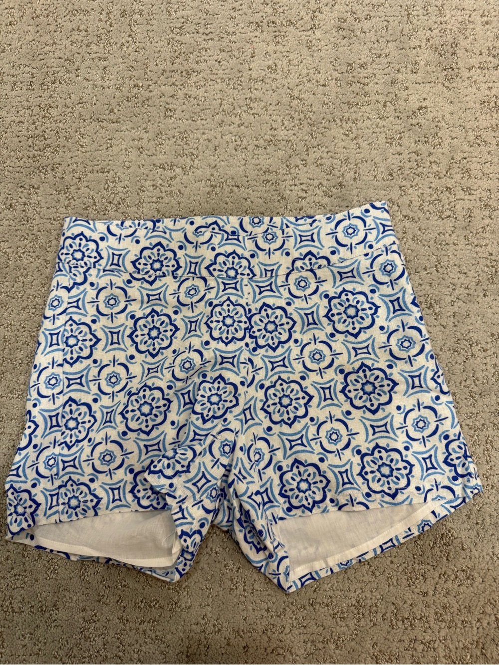 Sail to Sable Blue and White Printed Women's Shorts
